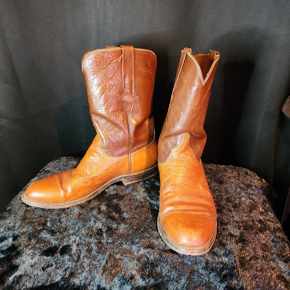 Lucchese Brown Ostrich Size 9D Western Boots